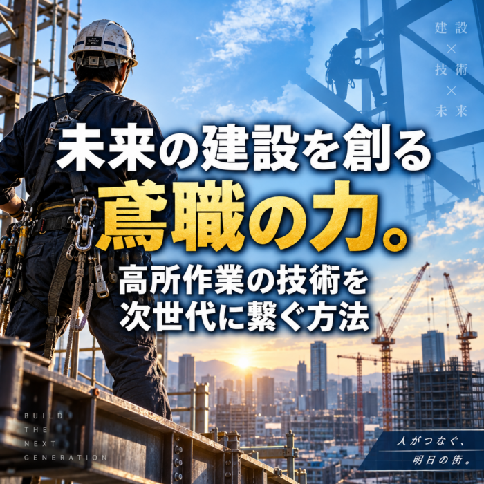 未来の建設を創る鳶職の力。高所作業の技術を次世代に繋ぐ方法
